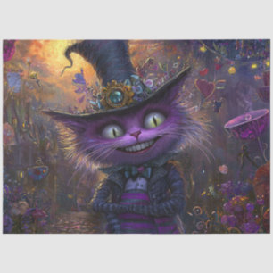 Papier Mousseline Découpage Whimsical Imaginaire Purple Chat avec Ca