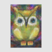 Papier Mousseline Découpage Whimsical Impressionistic Owl Bird (Recto)