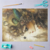 Papier Mousseline Découpage Whimsical Lady Ornate Steampunk Baroque (Artisanat)