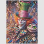 Papier Mousseline Decoupage Whimsical Mad Tea Party Fantasy Art (Recto)