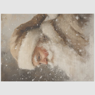 Papier Mousseline Découpage Whimsical Non Traditionnel Père Noël Tan