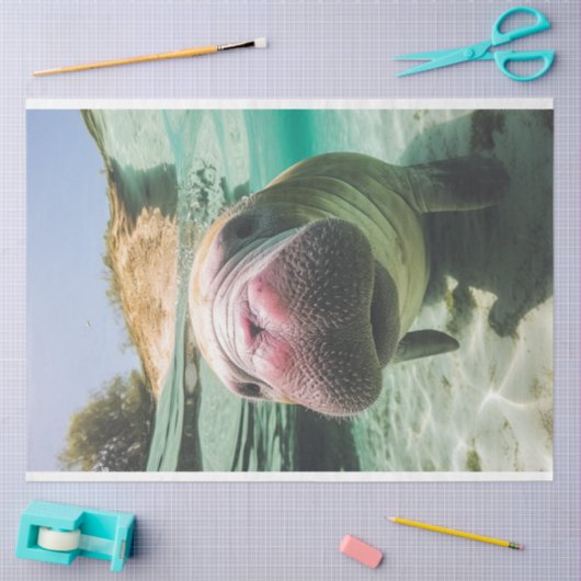 Papier Mousseline Découpage Whimsical Ocean Bruyant Manatee (Artisanat)