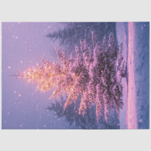 Papier Mousseline Découpage Whimsical Pastel Pink Christmas Tree