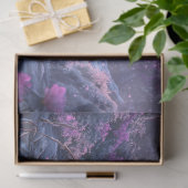 Papier Mousseline Découpage Whimsical Pinkish Hue Highland Cow Pond (Cadeau)