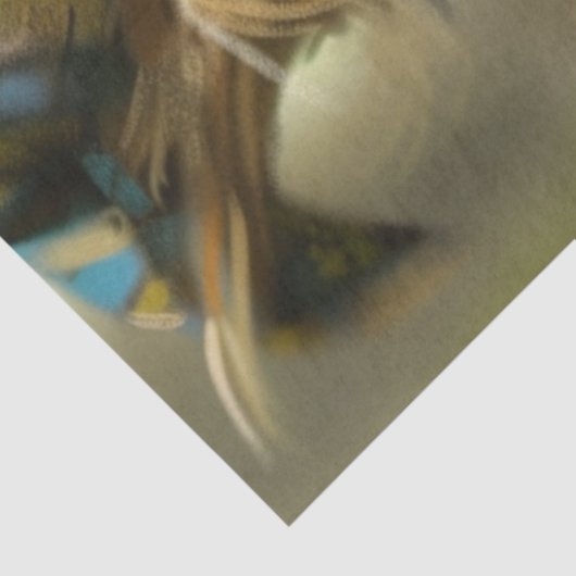 Papier Mousseline Découpage Whimsical Shaggy Yorkie (Détail)