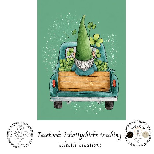 Papier Mousseline Decoupage Whimsical St. Patrick's Day Gnome 