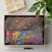 Papier Mousseline Decoupage Whimsical Steampunk Trickster Magic Cat (Cadeau)