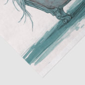 Papier Mousseline Découpage Whimsical Turquoise Chat blanc dans une  (Détail)