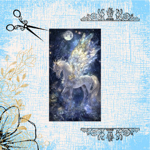 Papier Mousseline Découpage Whimsical Unicorn ailes en cristal