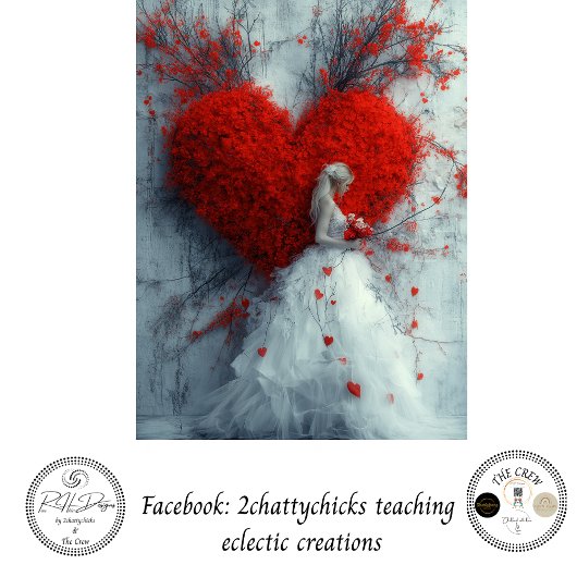 Papier Mousseline Découpage Whimsical Valentine Coeur & Dame