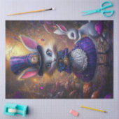 Papier Mousseline Découpage Whimsical Victorian Rabbit Gold & Purple (Artisanat)