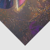 Papier Mousseline Découpage Whimsical Victorian Rabbit Gold & Purple (Détail)