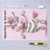 Papier Mousseline Découpage Whimsical Zebra White & Sparkly Zuni (Artisanat)