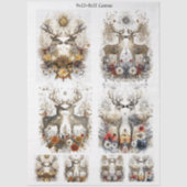 Papier Mousseline Découpage Whimsser Deer Floral Wildlife Scrapbook (Recto)