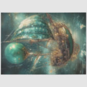 Papier Mousseline Découpage Whimsship Hot Air Balloon Greens (Recto)