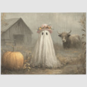 Papier Mousseline Découpage Whimsy Ghost & Highland Cow Halloween (Recto)