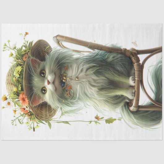 Papier Mousseline Découpage Whiskers Chat Flamboyant Whiskers (Recto)