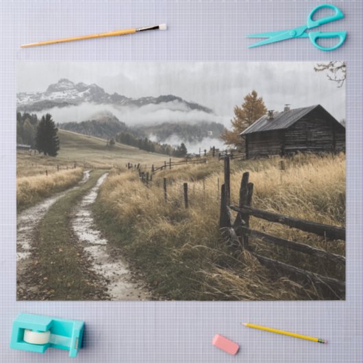 Papier Mousseline Découpage Whispering Woods Monts Cabines (Artisanat)