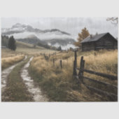 Papier Mousseline Découpage Whispering Woods Monts Cabines (Recto)