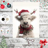 Papier Mousseline Decoupage White Highland Calf Antlers Candy Cane