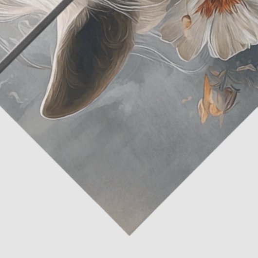 Papier Mousseline Decoupage White Horse Plank Wall Whispers Meadow (Détail)