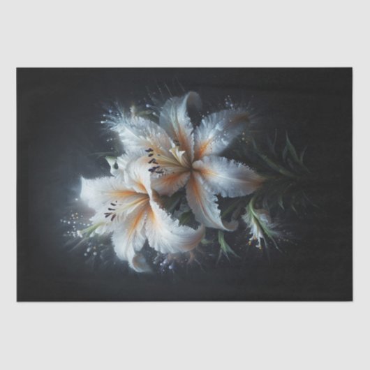 Papier Mousseline Découpage White Lily Duo (Recto)