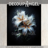 Papier Mousseline Découpage White Lily Duo