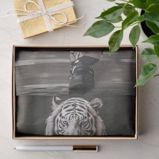 Papier Mousseline Découpage White Lion Mode Show (Cadeau)