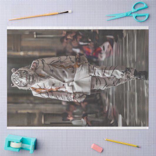 Papier Mousseline Découpage White Lion Mode Show (Artisanat)