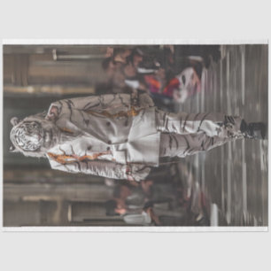 Papier Mousseline Découpage White Lion Mode Show