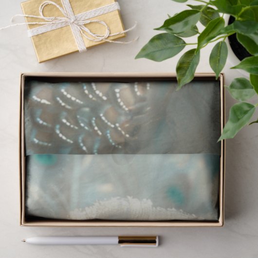 Papier Mousseline Decoupage White Peacock Frosted Elegance  (Cadeau)