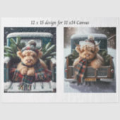 Papier Mousseline Decoupage Winter Highland Cow 11x14 Canvas (Recto)