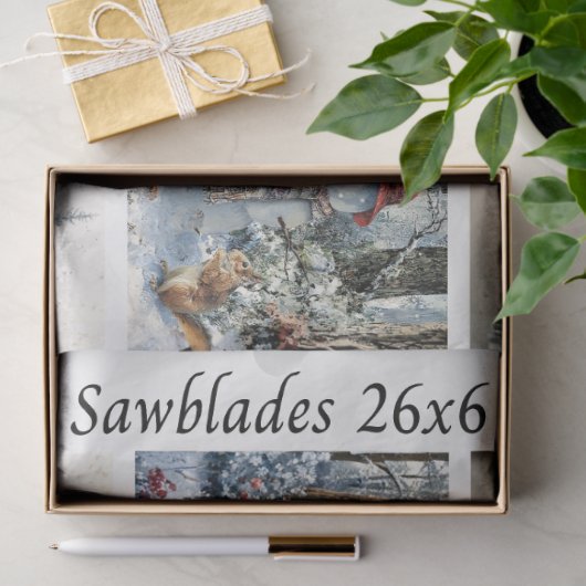 Papier Mousseline Decoupage Winter Sawblade Set 26x6 (Cadeau)