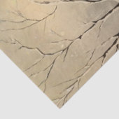 Papier Mousseline Decoupage Winter Scene Red Barn Cardinal Snow  (Détail)