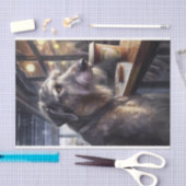 Papier Mousseline Découpage Wolfhound irlandais au Café (Artisanat)