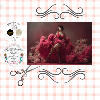 Papier Mousseline Decoupage Woman Dramatic Ruffles for Valentine