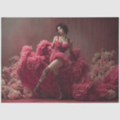 Papier Mousseline Decoupage Woman Dramatic Ruffles for Valentine  (Recto)