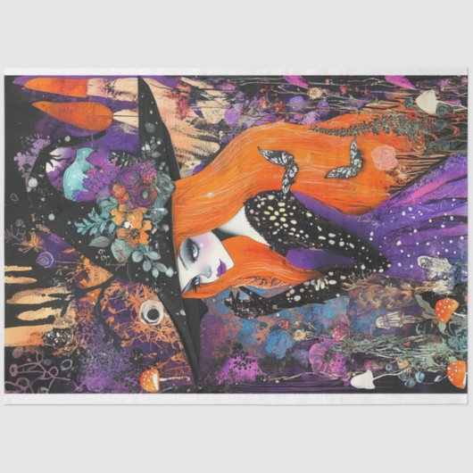 Papier Mousseline Découpage Woodland Wtich (Recto)