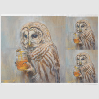 Papier Mousseline Découpage X3 du hibou apiculteur