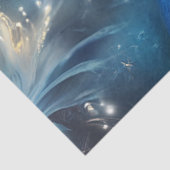 Papier Mousseline Découpager le paon mystique en teintes or beige bl (Détail)