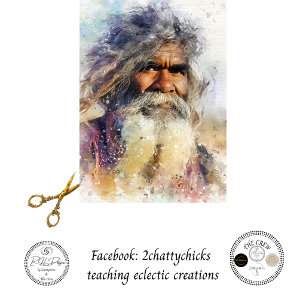 Papier Mousseline Découpe d'aîné aborigène - Art à l'aquarelle