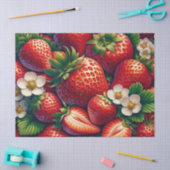 Papier Mousseline Découpe de fraises  (Artisanat)