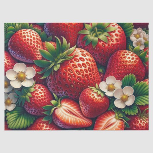 Papier Mousseline Découpe de fraises  (Recto)