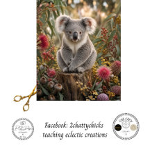 Découpe de koala Fleurs sauvages sur l'art botaniq
