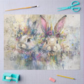 Papier Mousseline Découpe de lapins de Pâques Art Panneau abstrait (Artisanat)