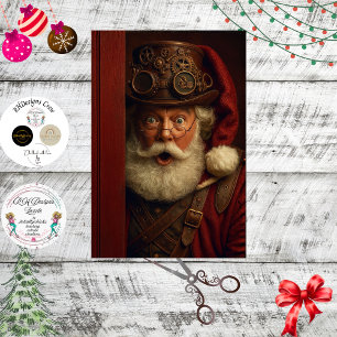 Papier Mousseline Découpe Steampunk Santa Avant-première Engrenages