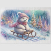 Papier Mousseline Dédoupage en bois d'Ours Polaire Joueur (Recto)