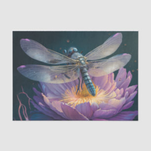 Papier Mousseline Dédoupage Fleur Lotus Dragonfly