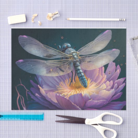 Papier Mousseline Dédoupage Fleur Lotus Dragonfly (Artisanat)