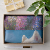 Papier Mousseline Dédoupage Samoyé Chien Purple Lupine Fleurs (Cadeau)